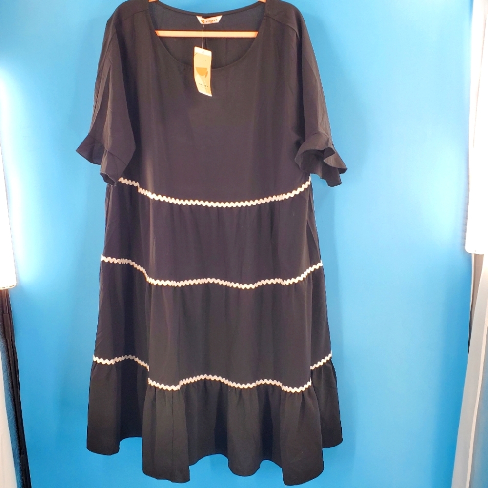 NWT Kirundo black ruffle maxi dress